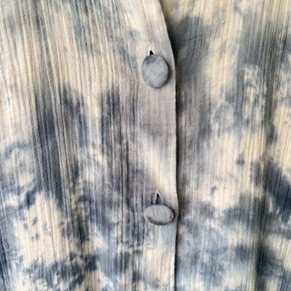 Soft Surroundings Islander Jacket Blue Ombré Tie Dye Cotton Womens XS Beachy - Picture 6 of 11